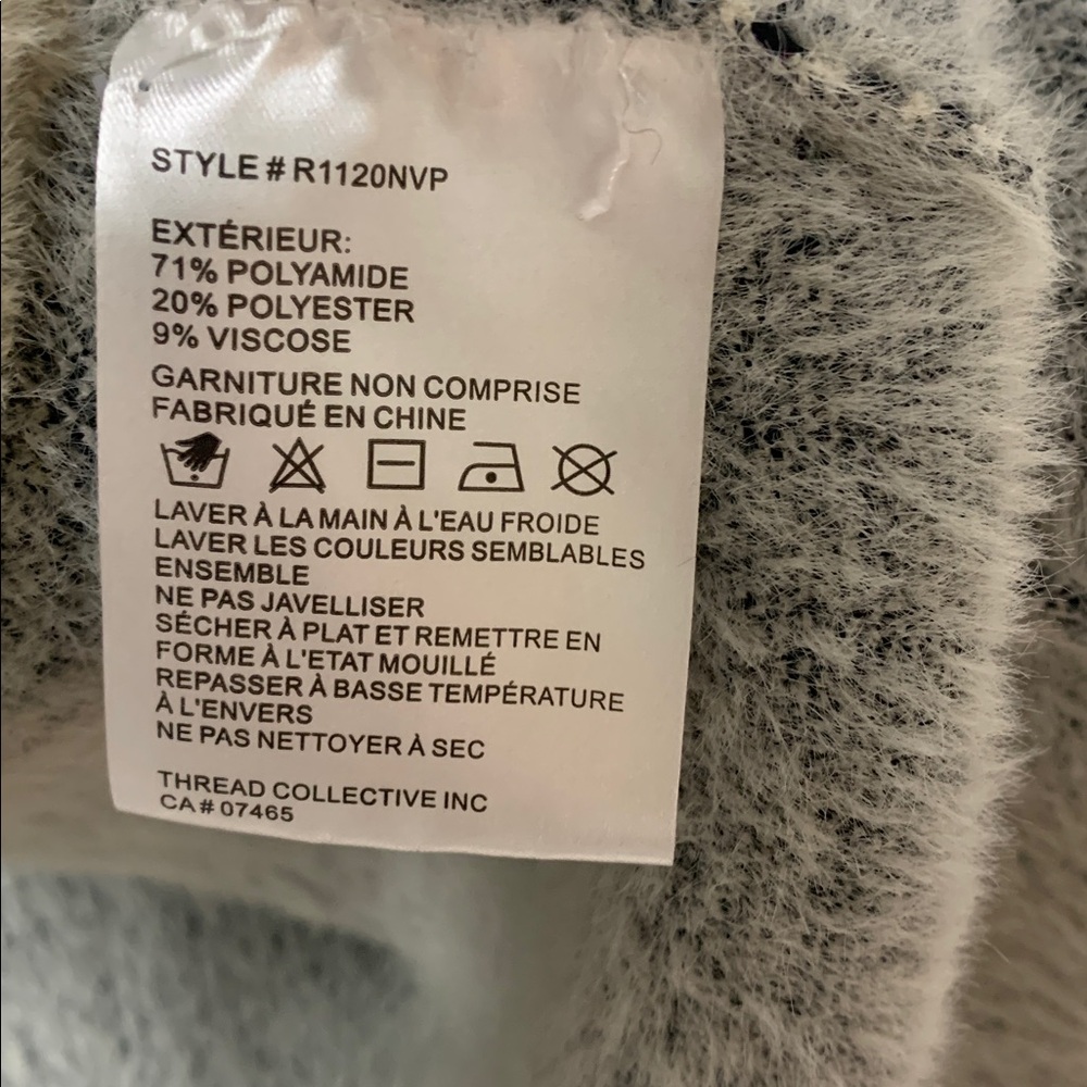 NVLT Knit Herringbone Gray Trench Coat Size 2X - Picture 5 of 6